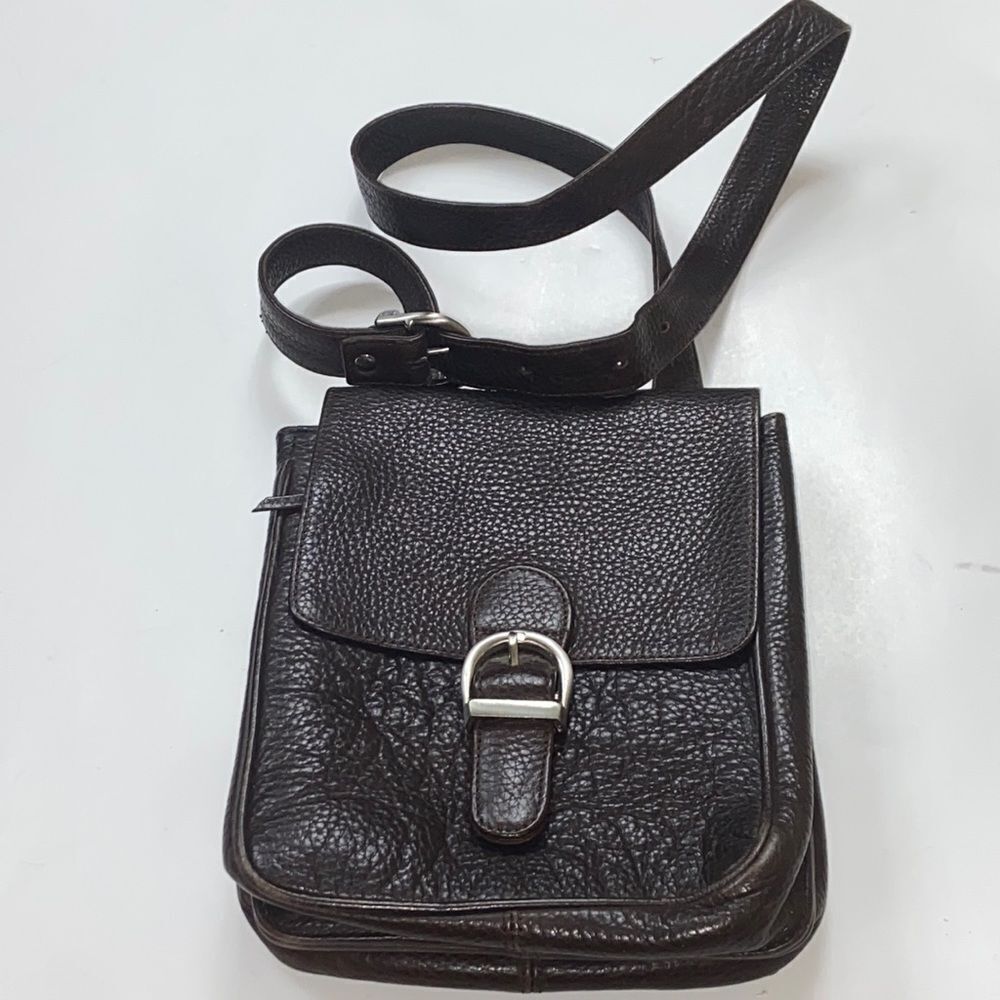 GENUINE 💯 PEBBLED LEATHER EDDIE BAUER 4453294 WOMEN CROSSBODY UNISEX BAG